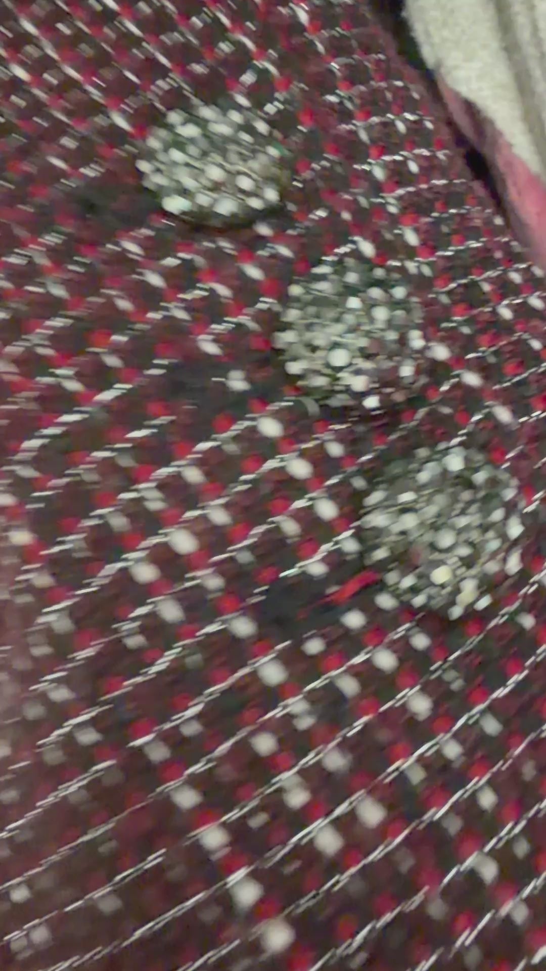 Discover effortless sophistication with this Karl Lagerfeld Paris metallic tweed blazer in burgundy. Featuring crystal buttons, fringe trim, and timeless tailored styling perfect for work, holidays, and special occasions.