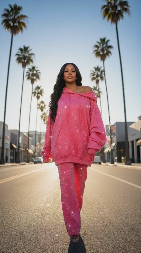 Blitzed Up Rhinestone Hoodie Statement Making Pieces
