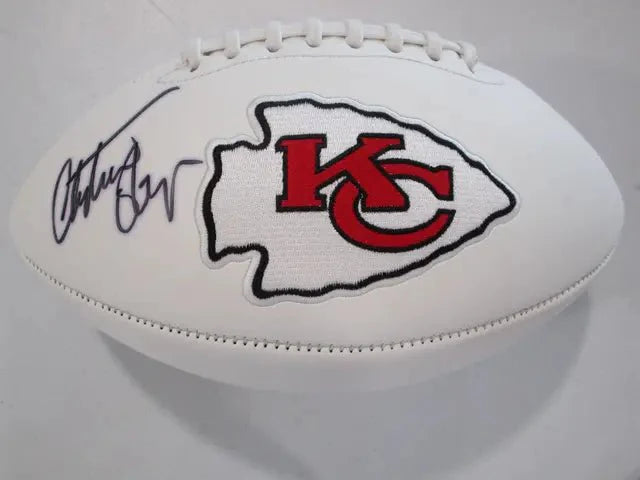 Christian Okoye of the KC Chiefs signed autographed logo football JSA COA 823