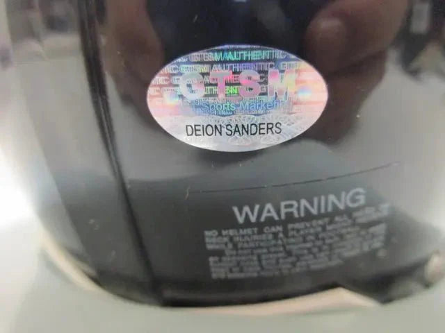 Deion Sanders of the Atlanta Falcons signed autographed mini football helmet GTSM HOLO