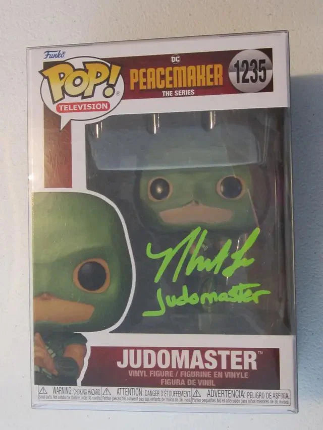 NHUT LE SIGNED FUNKO POP DC PEACEMAKER 1235 WITH COA JUDOMASTER