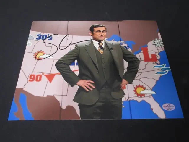 Steve Carrell Anchorman Office Signed 8x10 Photo VSA COA
