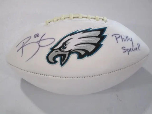 Trey Burton of the Philadelphia Eagles signed autographed logo football JSA COA 509