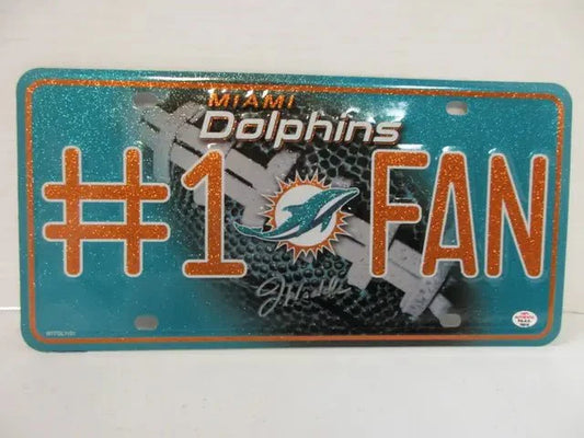 Jaylen Waddle of the Miami Dolphins signed autographed metal license plate PAAS COA 51518