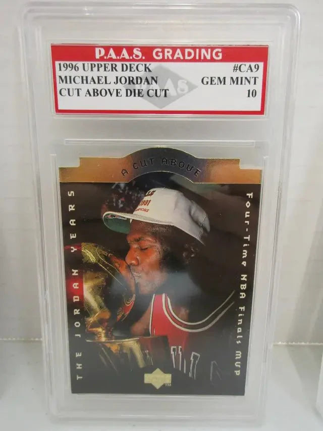 Michael Jordan Bulls 1996 Upper Deck Cut Above Die Cut #CA9 graded PAAS Gem Mint 10