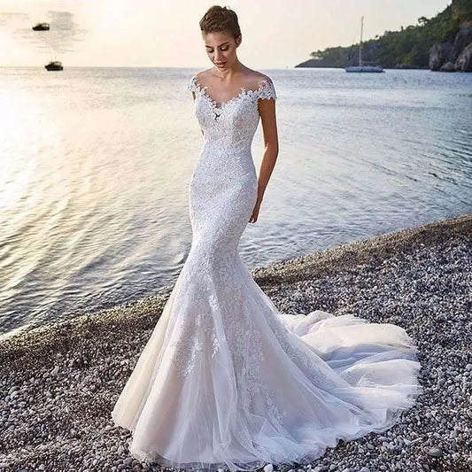 Princess Bride Mermaid Lace Wedding Dress