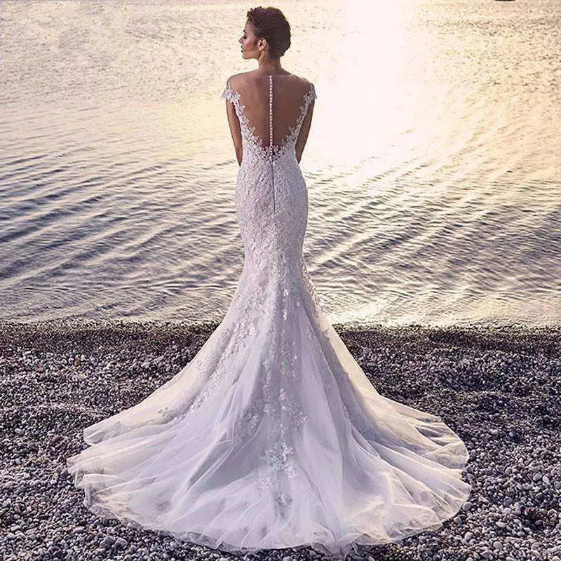 Princess Bride Mermaid Lace Wedding Dress