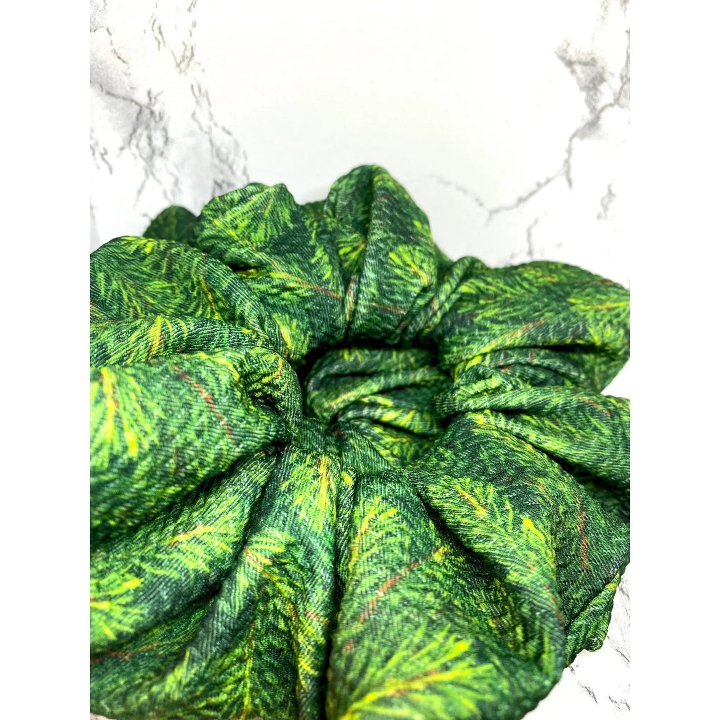 Pine Tree Branches Christmas Bullet Scrunchie