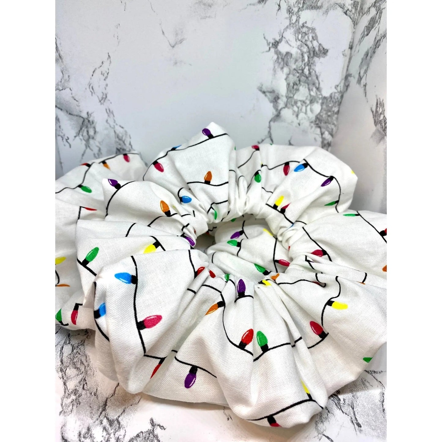 White Christmas Lights Scrunchie