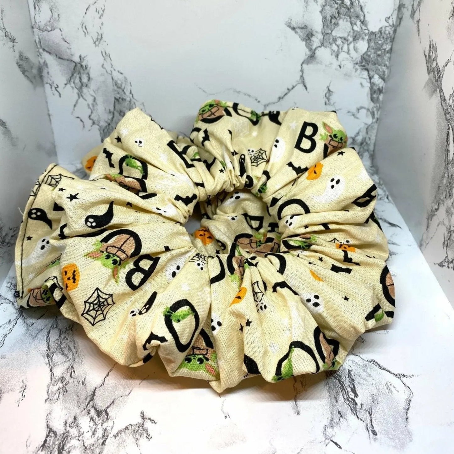 Baby Yoda Boo Halloween Scrunchie
