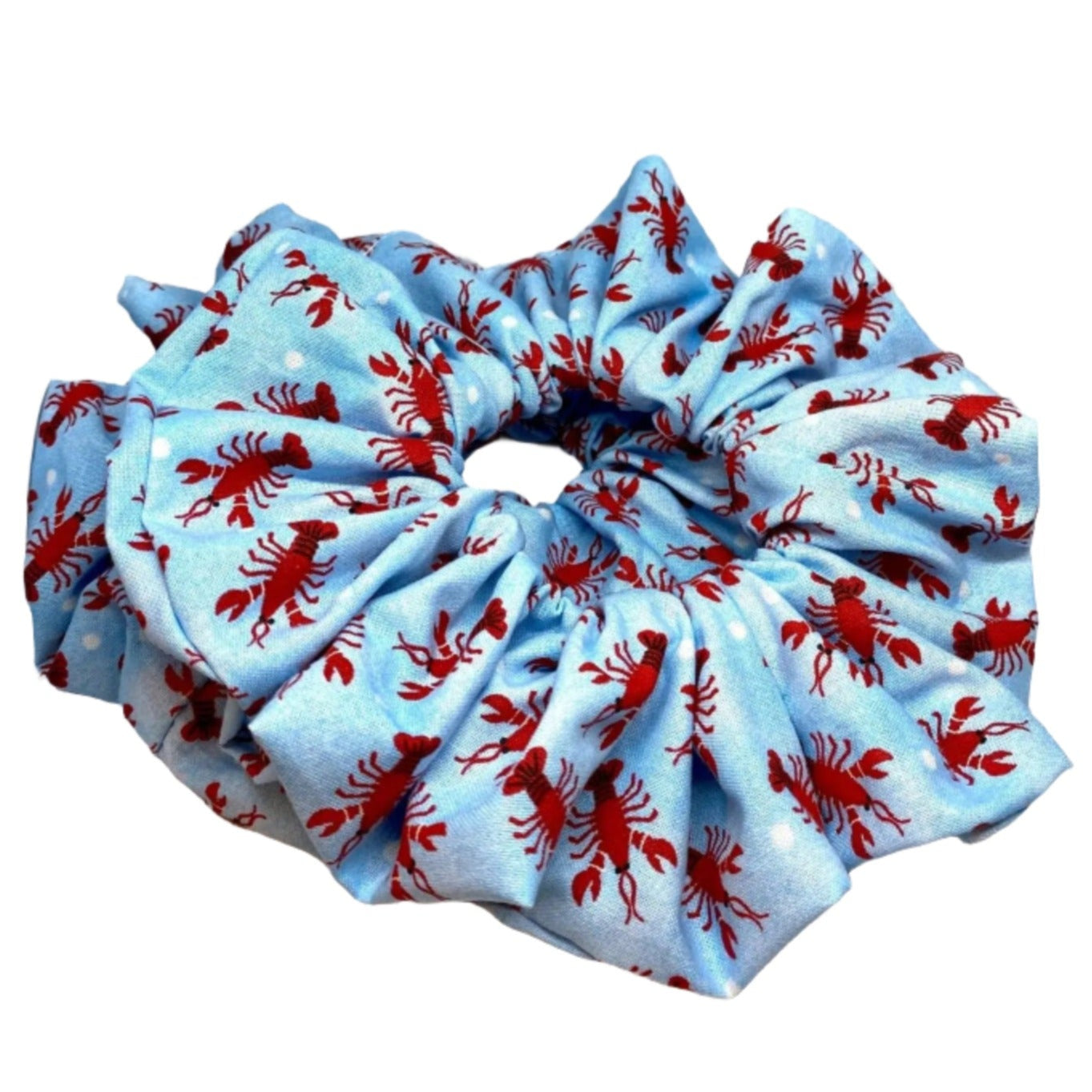 Blue Lobster Scrunchie