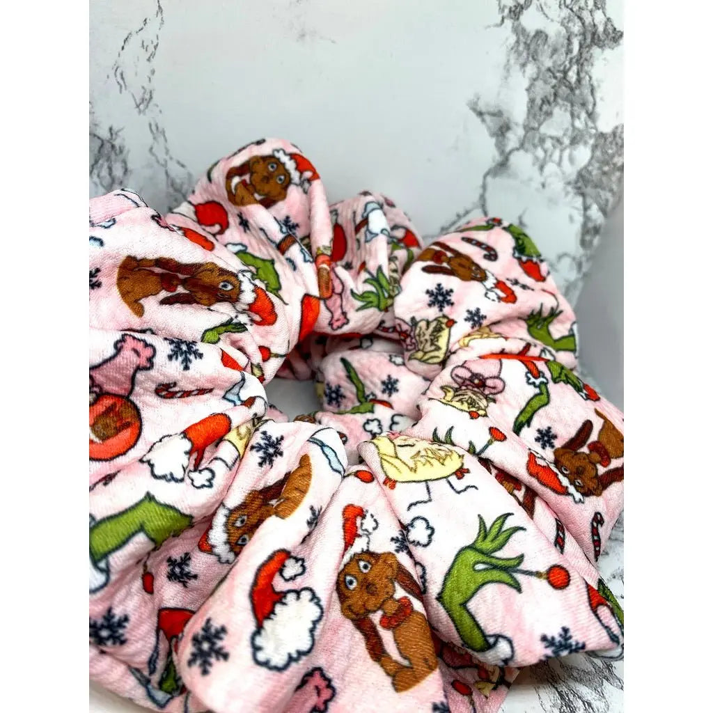 Pink Grinch Characters Christmas Bullet Scrunch