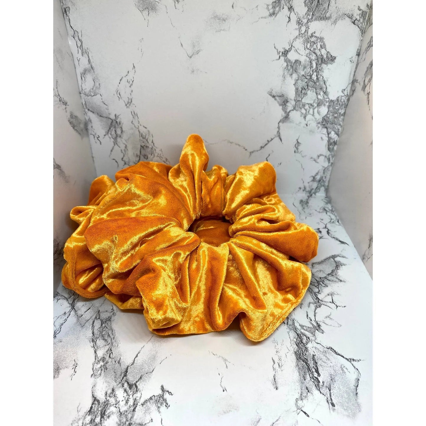 Orange Crushed Velvet Scrunchie