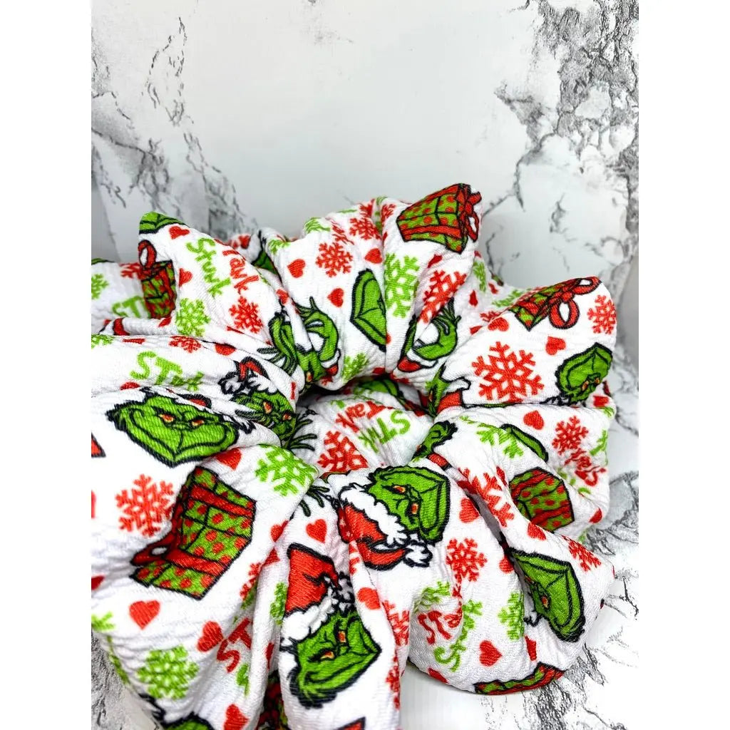 White Grinch Bullet Scrunchie