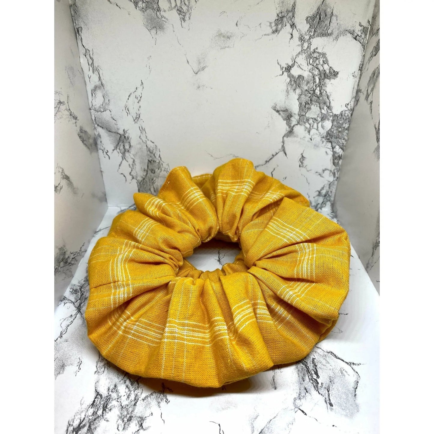 Yellow Fall Plaid Scrunchie