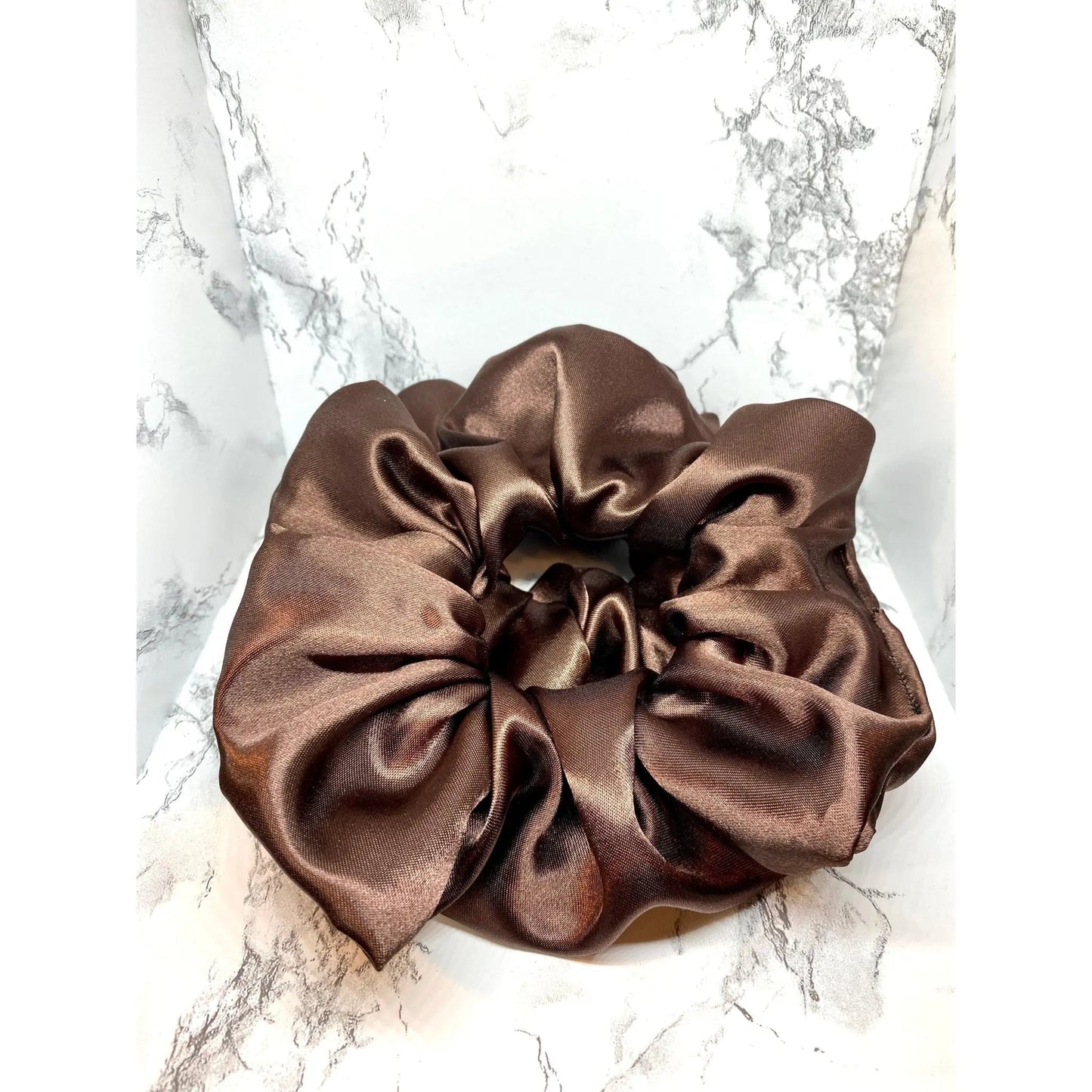 Brown Silk Scrunchie