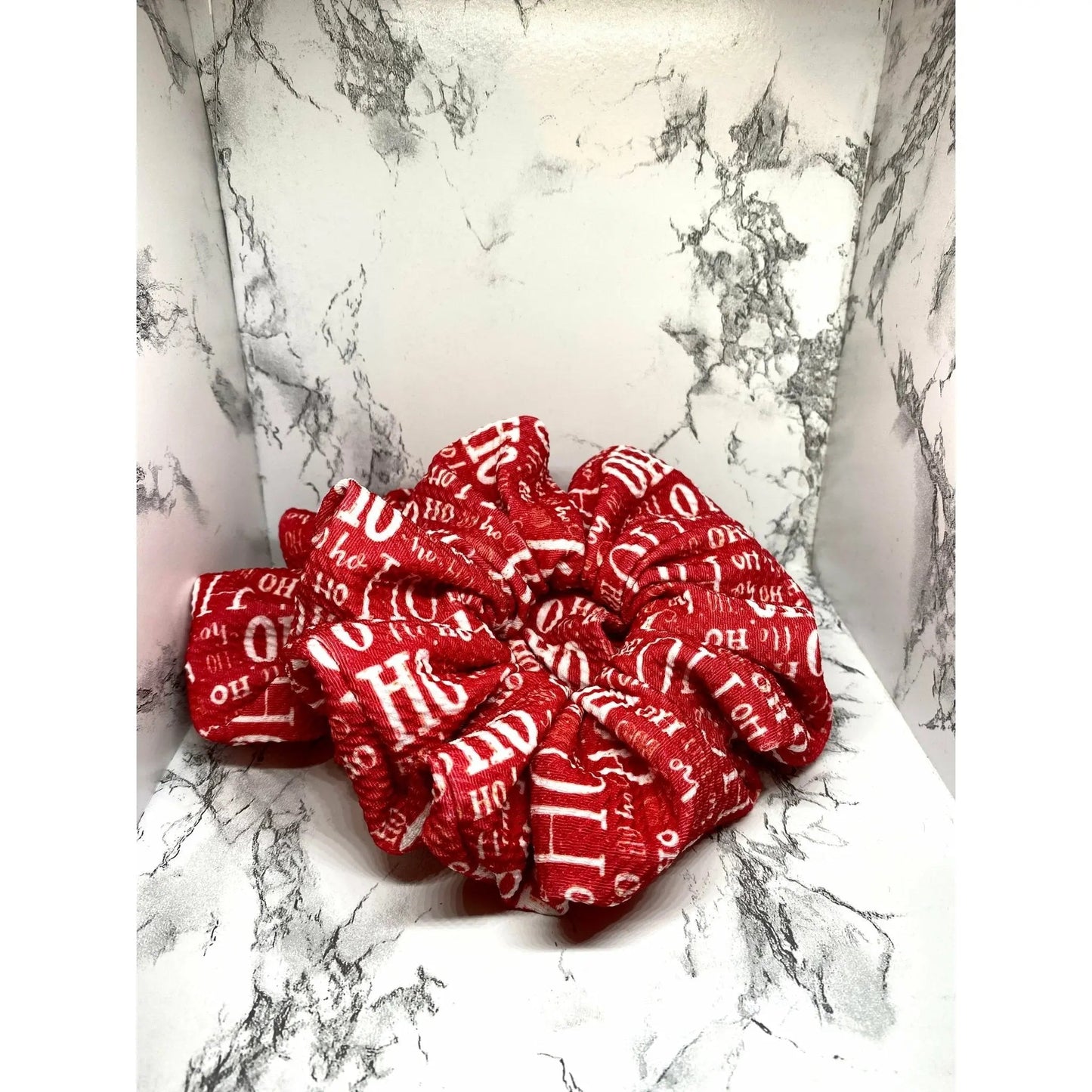 Ho Ho Ho Red Christmas Bullet Scrunchie