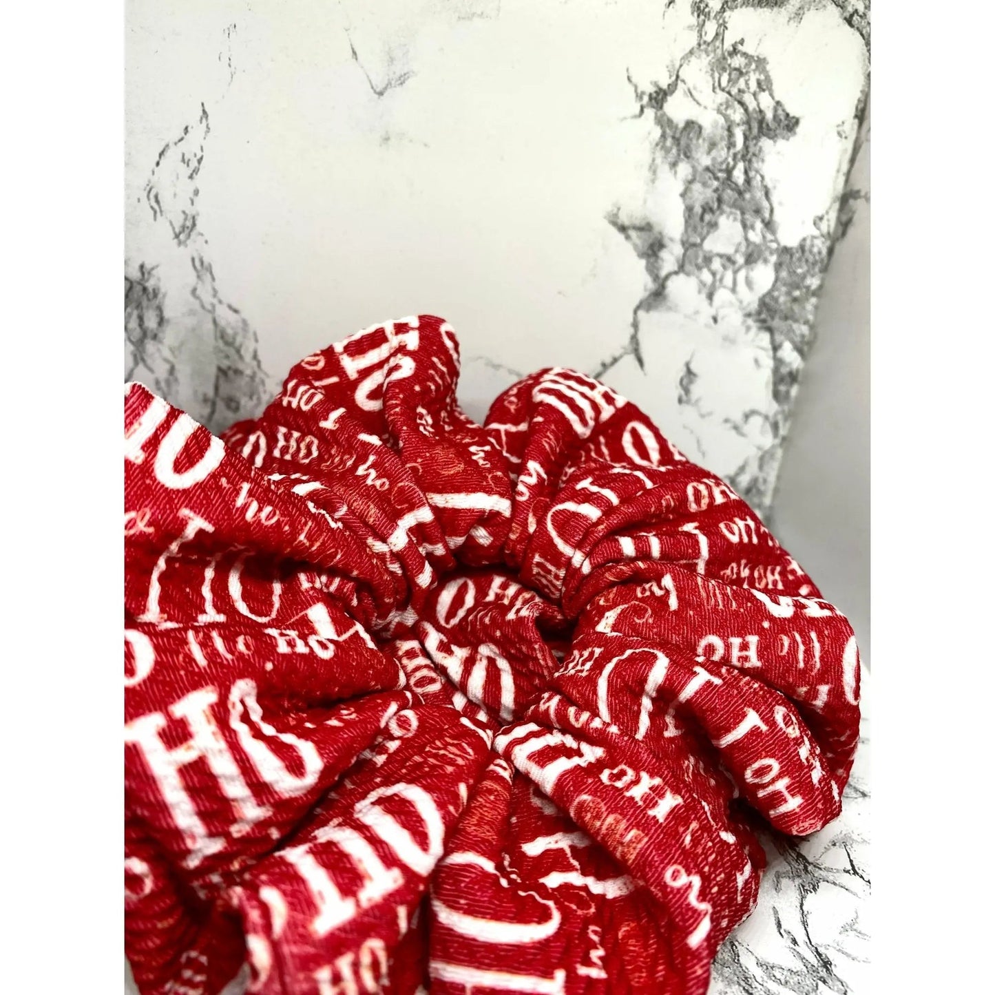 Ho Ho Ho Red Christmas Bullet Scrunchie