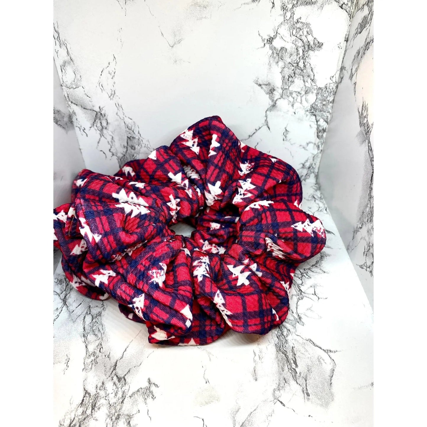 Buffalo Trees Christmas Bullet Scrunchie