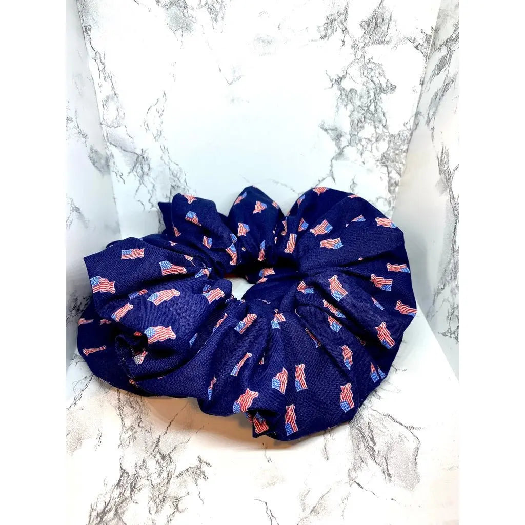 Navy Flag Scrunchie