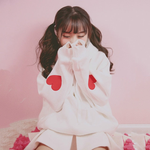 Heart Sleeve Hoodie Pullover