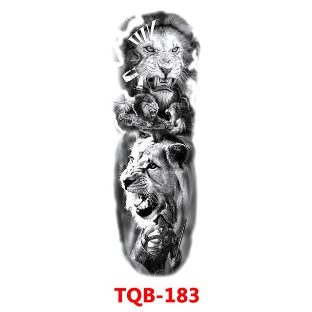 Full Arm Large Size Sleeve Temporary Sticker Dragon Tattoo Waterproof Body Art Realistic 3D Design For Mens
