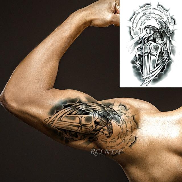 57 Sheets Temporary Tattoo Stickers Set Waterproof Temporary Tattoo Waist Arm Modern Stylish Big Black Tattoos For Womens Mens
