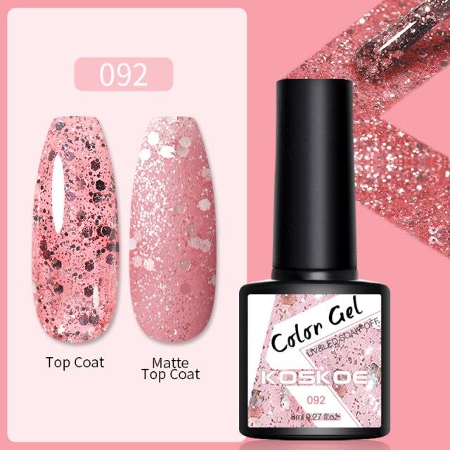 Womens Glossy Colorful 8ml Nail Gel Polish Permanent UV LED Summer Winter High Quality Fashion Design