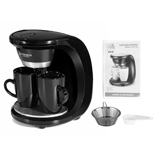 450W Household Electric Steam Drip Coffee Maker Automatic Dual Cup Coffee Machine Dual-use American Coffee Tea Machine 110V/220V-1