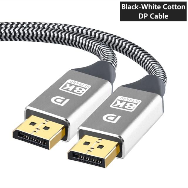 1m/2m/5m High Speed 1.4Gbp Slim and Flexible Ultra HD 8K 4K 144Hz 165Hz Display Port Adapter For Monitor PC Laptop Projector