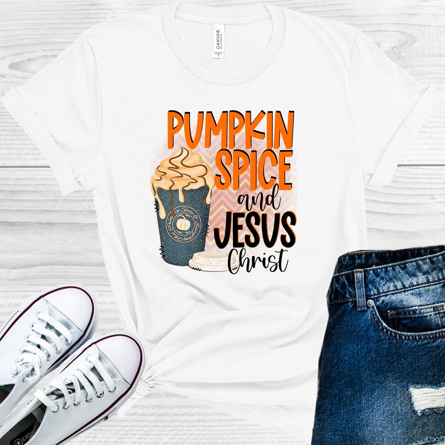 Pumpkin Spice and Jesus Christ Graphic Tee