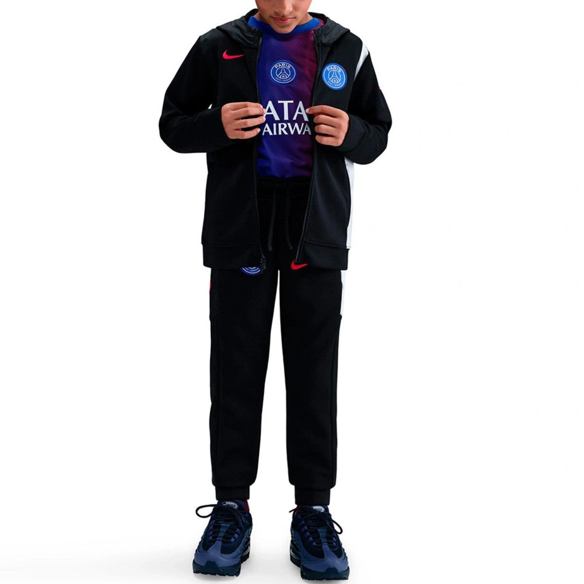 Kids - PSG UCL black casual presentation tracksuit 2025/26 - Nike-4