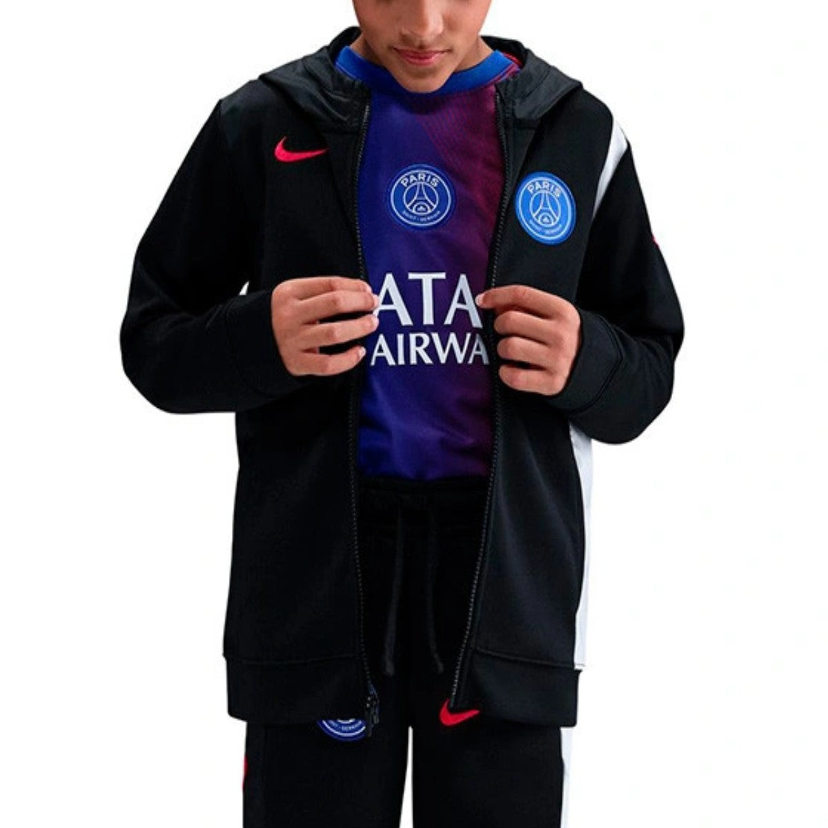 Kids - PSG UCL black casual presentation tracksuit 2025/26 - Nike-0