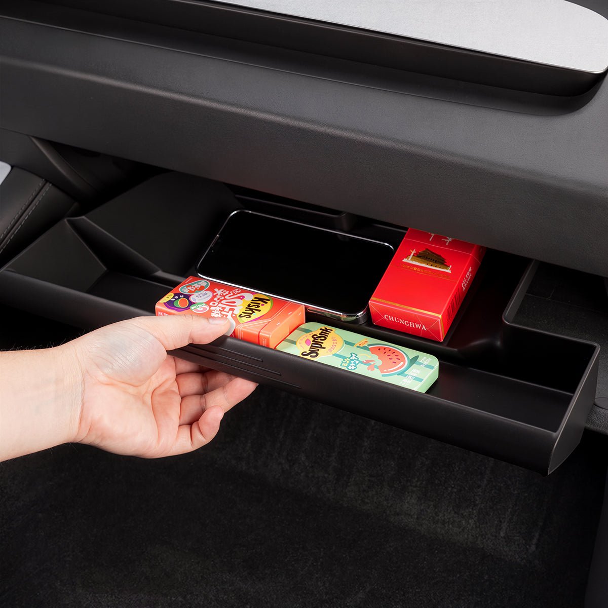 Push-Pull Glovebox Storage Case for Tesla Model 3/Y (LHD)