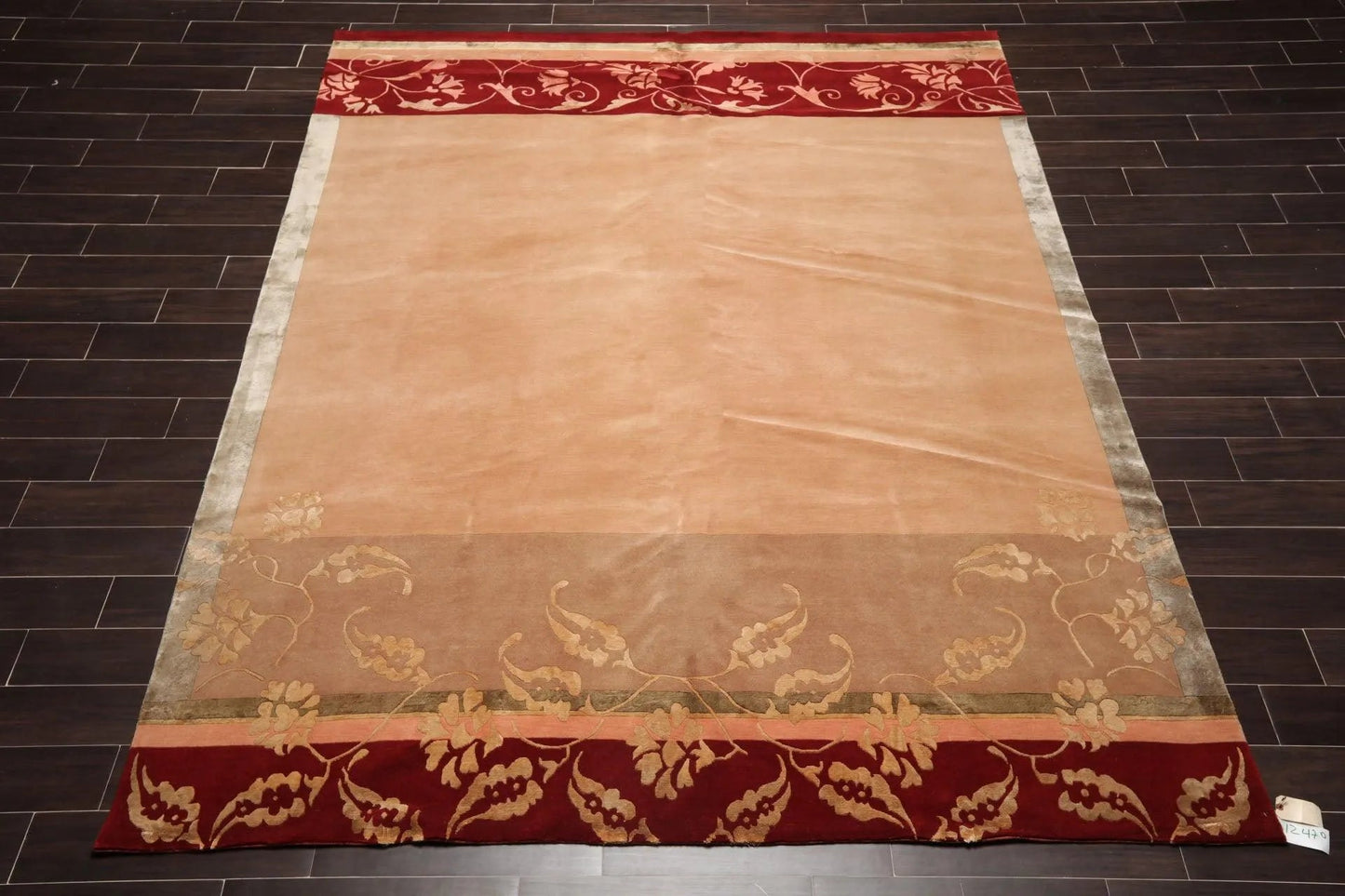 8' x 10' Hand Knotted Superfine Wool & Silk Tibetan Oriental Area Rug Tan-1