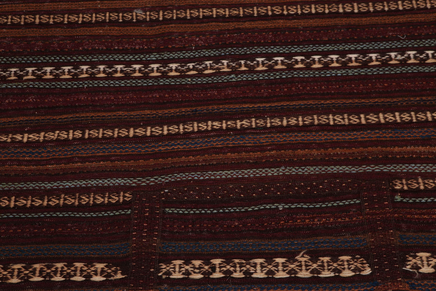 3'8" x 4'8" Hand Woven Afghani Tribal Kilim 100% Wool area rug Rust-3