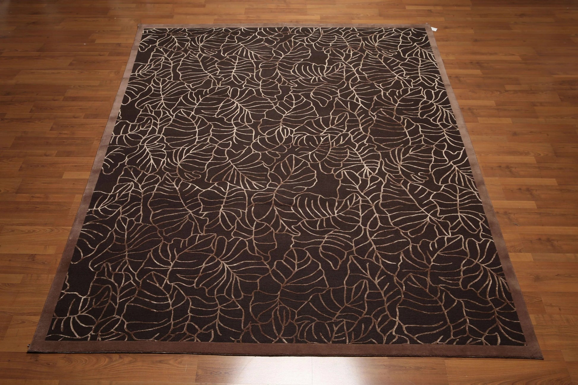 8'x10' Hand Knotted 200 KPSI extra dense pile Tibetan Wool & Silk area rug Brown-2