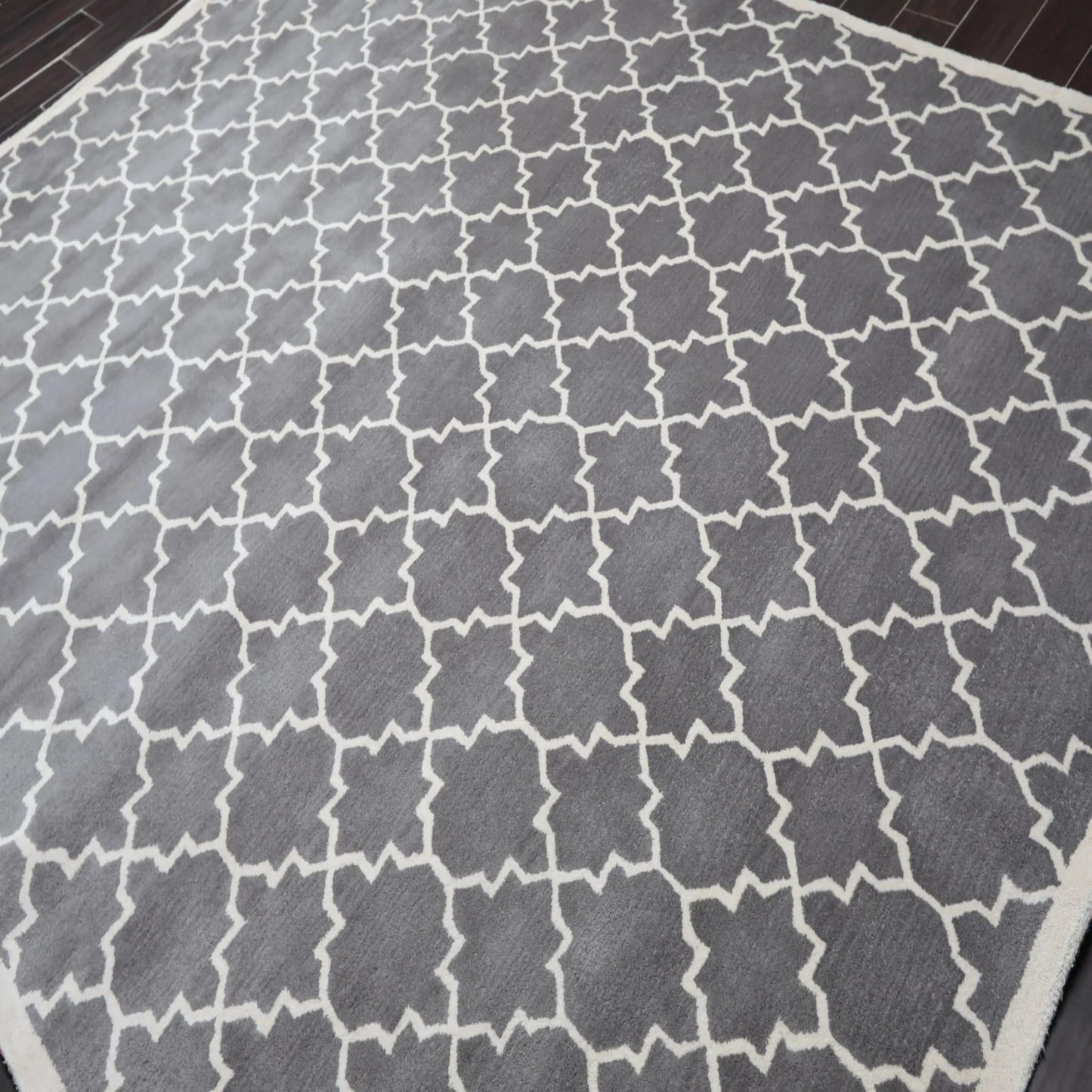 8' x 10' Handmade 100% Wool Designer Contemporary Oriental Area rug Gray-3