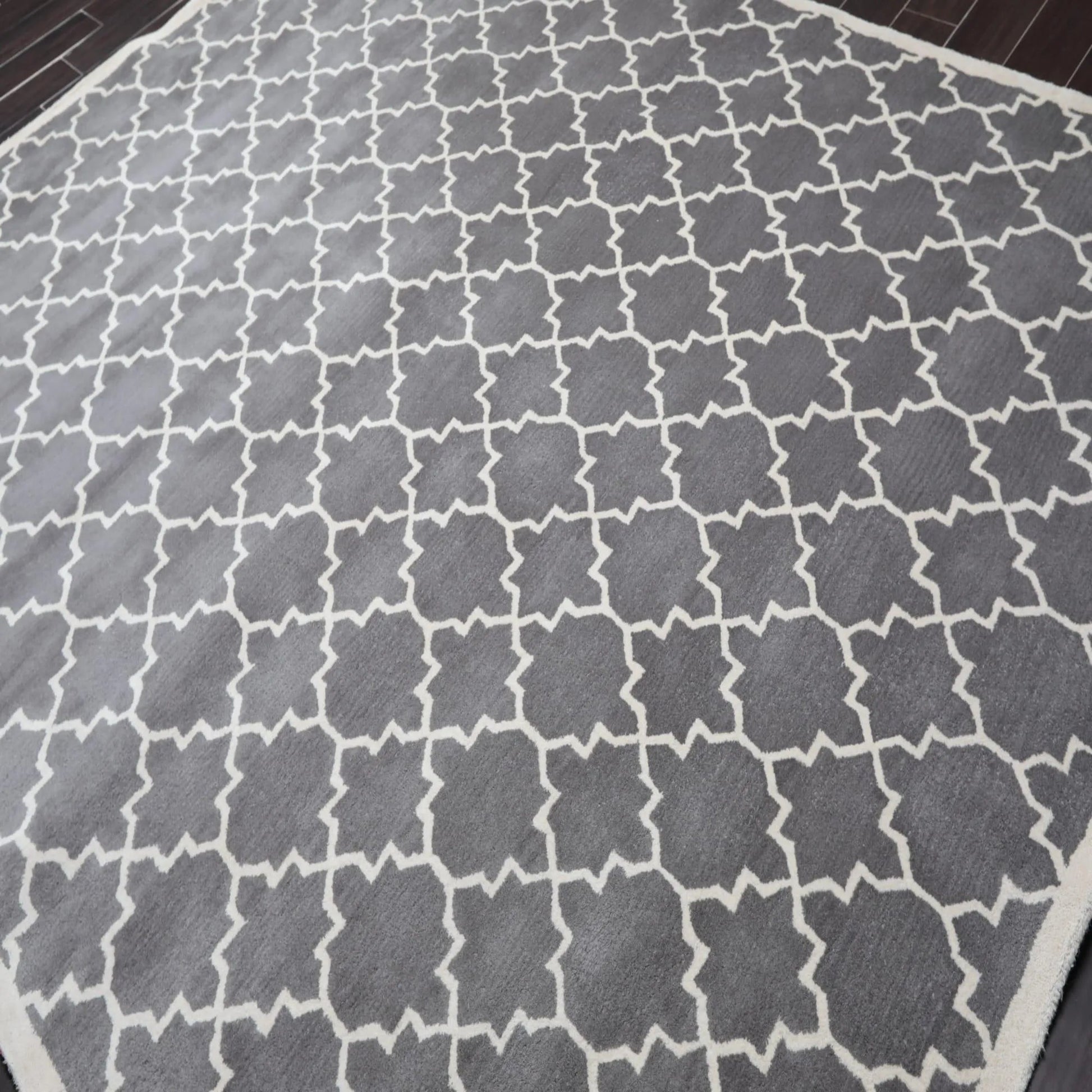 8' x 10' Handmade 100% Wool Designer Contemporary Oriental Area rug Gray-3