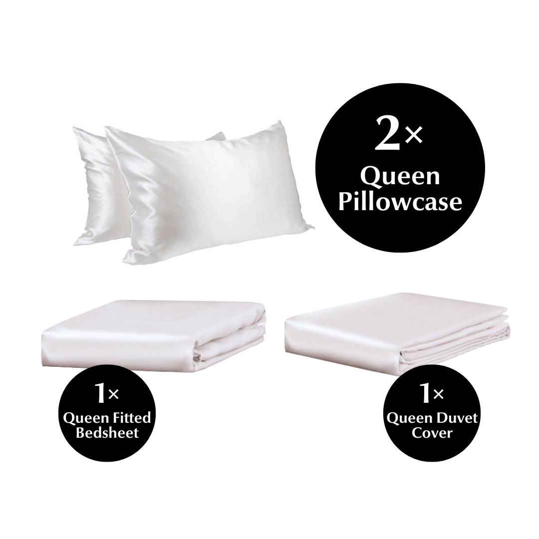 Queen 4 Piece Silk Bedding Set-1