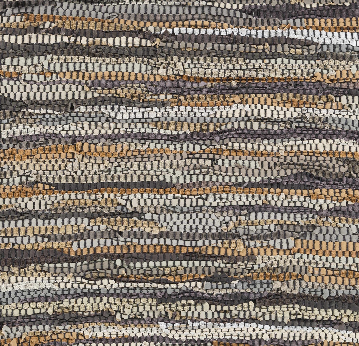 Hand Woven Leather Rag Rug-2