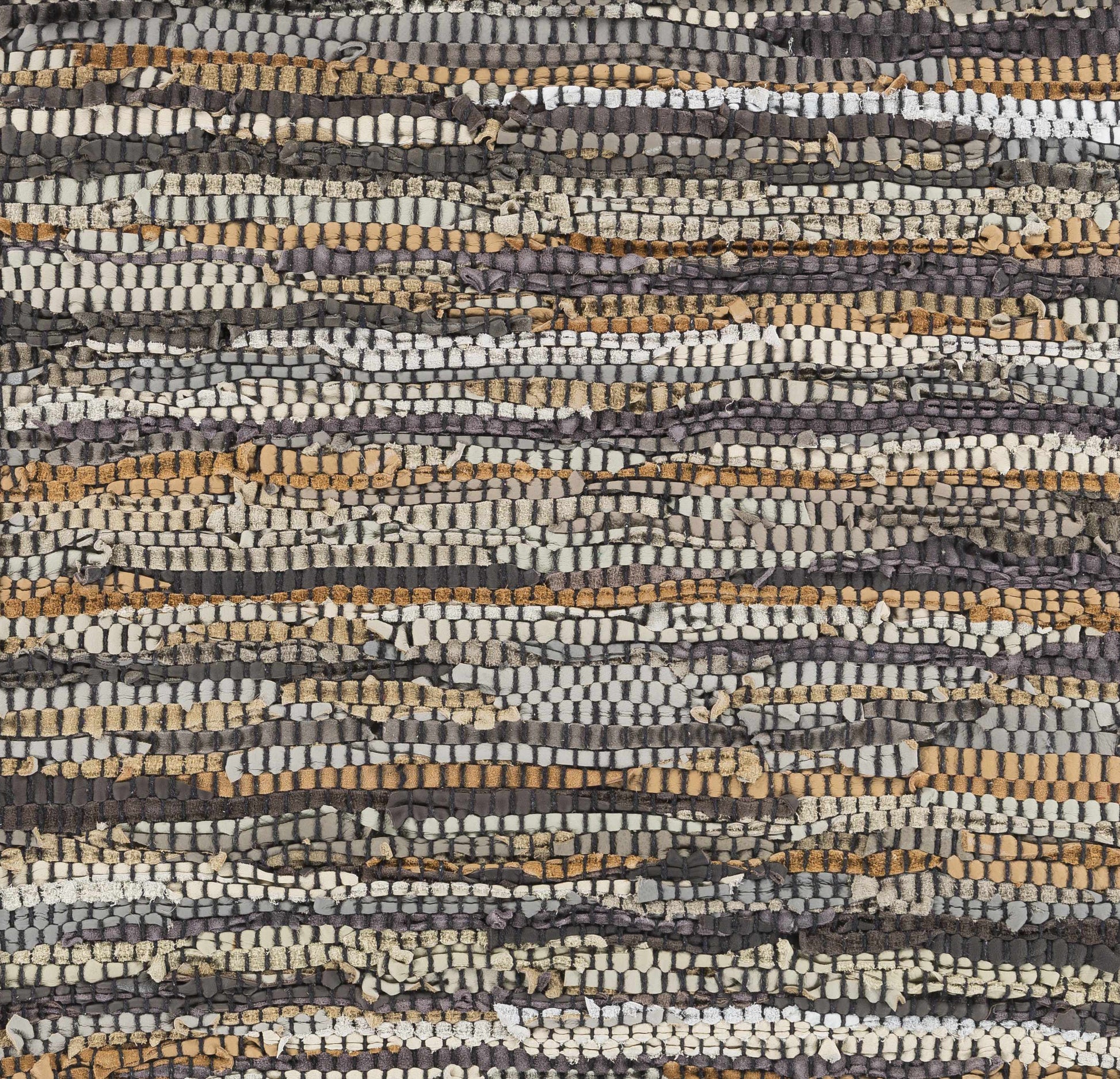 Hand Woven Leather Rag Rug-2