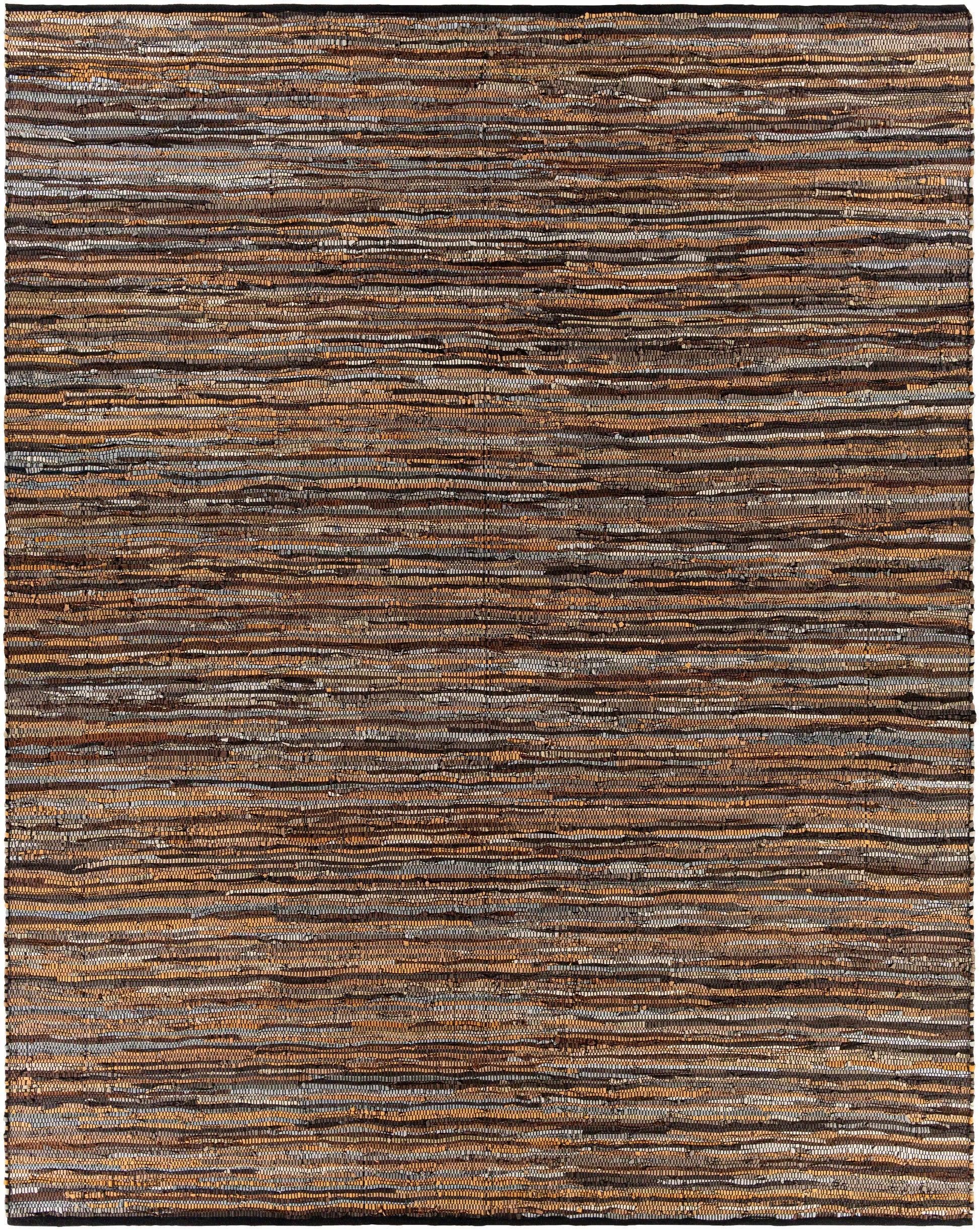 Hand Woven Leather Rag Rug-0