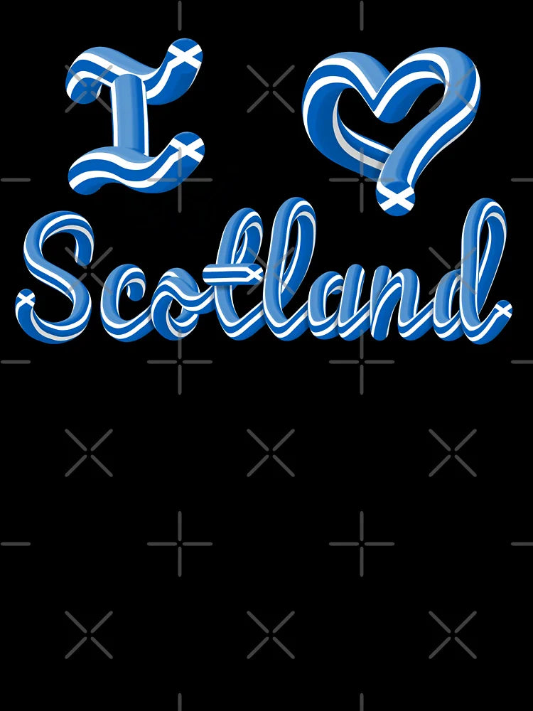 I Love Scotland 3D Text Illustrated Typography
