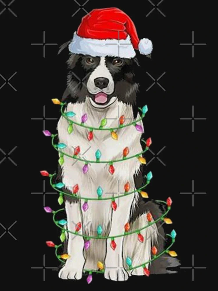 Merry Christmas Border Collie Christmas Lights Xmas Dog Lover Gifts Sweater