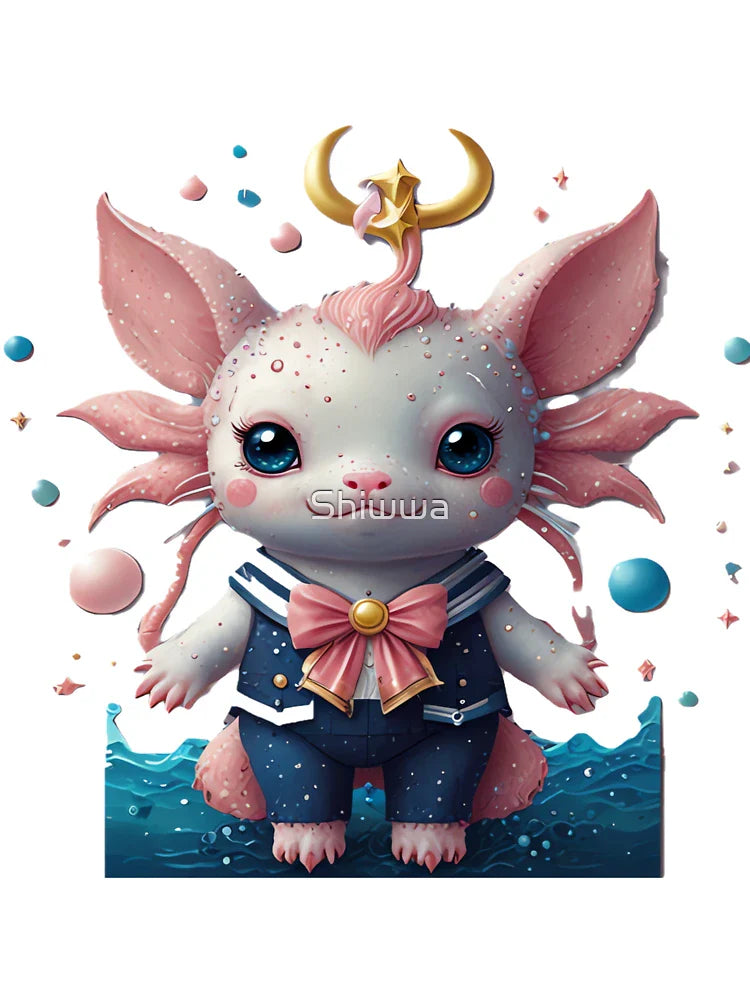 Kawaii Axolotcat Fantasy Creature