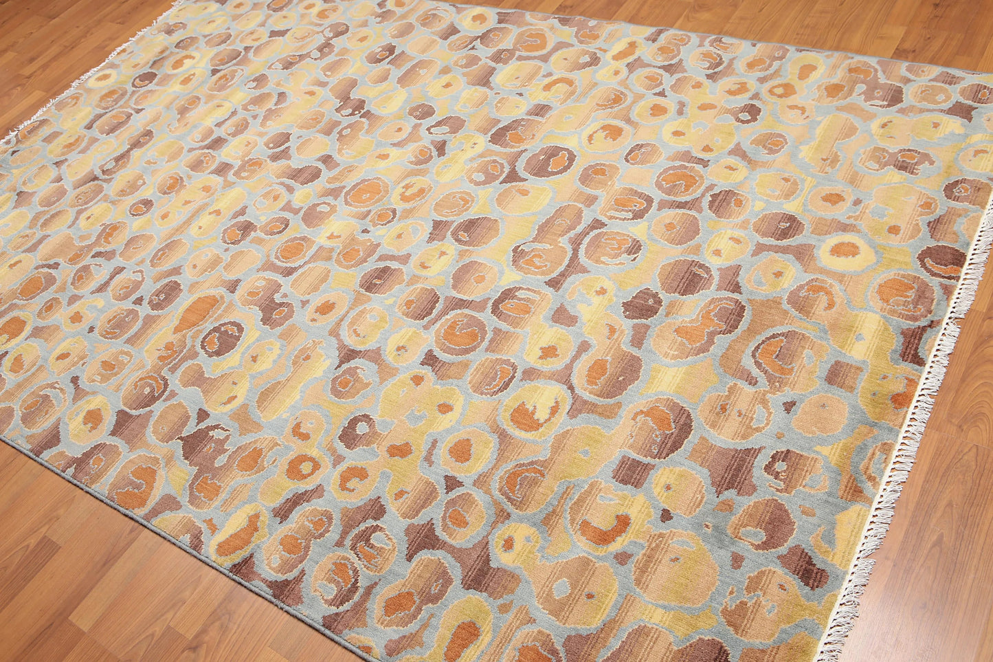 6' x 9' Designer Hand Knotted Modern 100% Wool Area rug Aqua-4