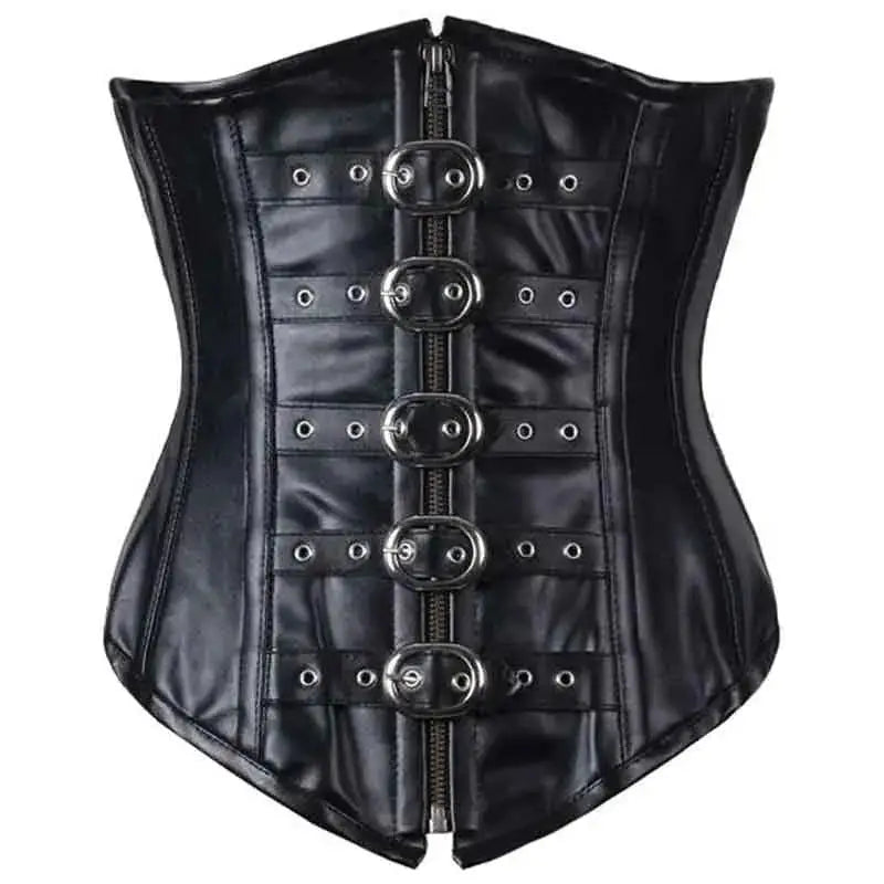 Women’s Real Leather Underbust Corset-0