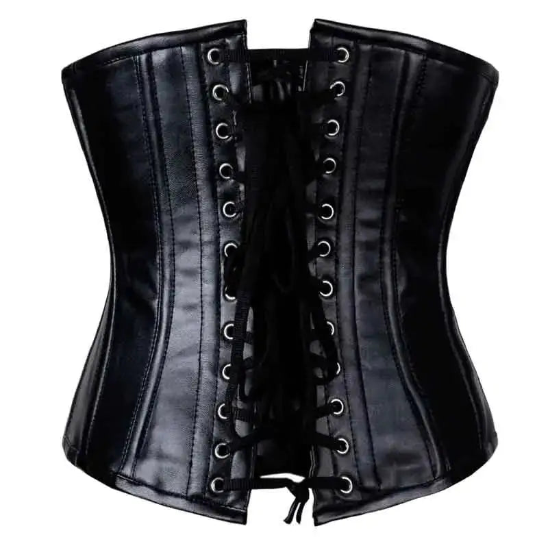 Women’s Real Leather Underbust Corset-2
