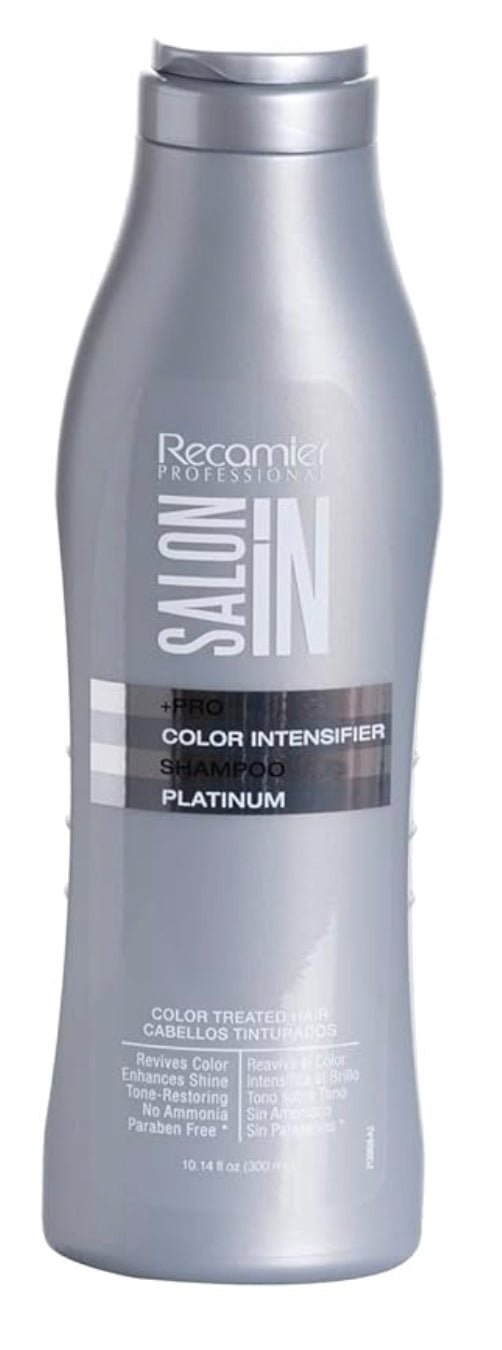 Recamier Color Intensifier Purple Shampoo Colored + Dyed + Bleached Hair Champú Morado Matizador Tonos Rubios 10.1 oz./Fl